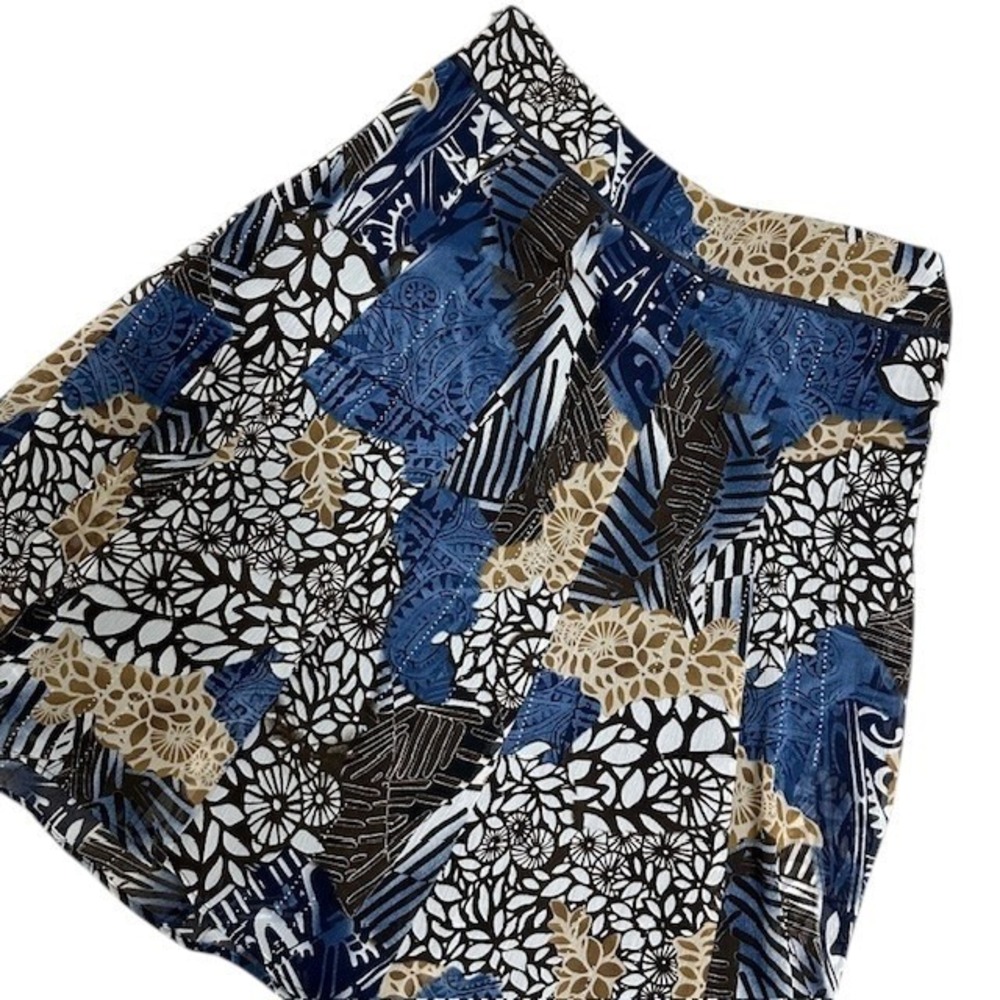 Tribal Brand Patchwork Print Midi Skirt A-Line Flared Bohemian Style‎ Sz 8